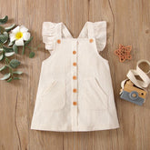Infant Girls Spring Outfits Corduroy Square Neck-Veeddydropshipping